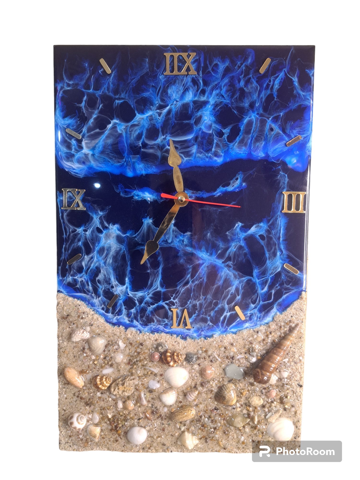 ساعت دیواری رزینی ساحل موج ودریا سایز۲۵×۴۰